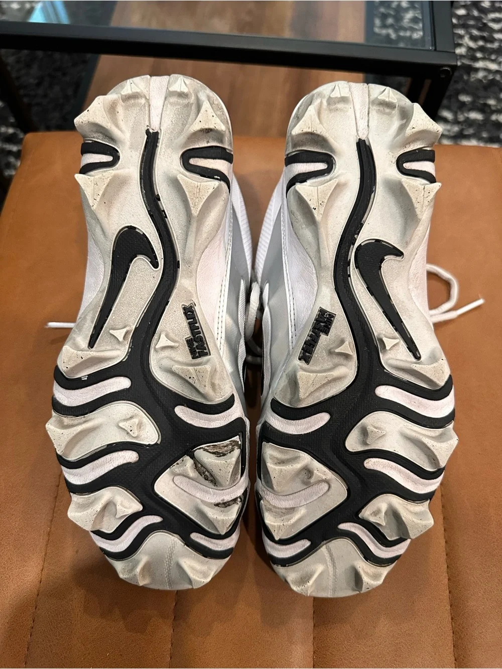 Nike Black and White Alpha Football Cleats